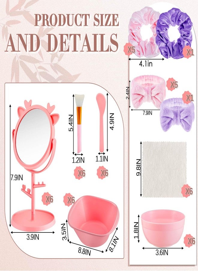 JenPen 6 Set Spa Party Favors Robes and Accessories Kit Supplies for Spa Sleepover Slumber Party Wedding Birthday(Pink,Light Purple,Size 12) - Image 2